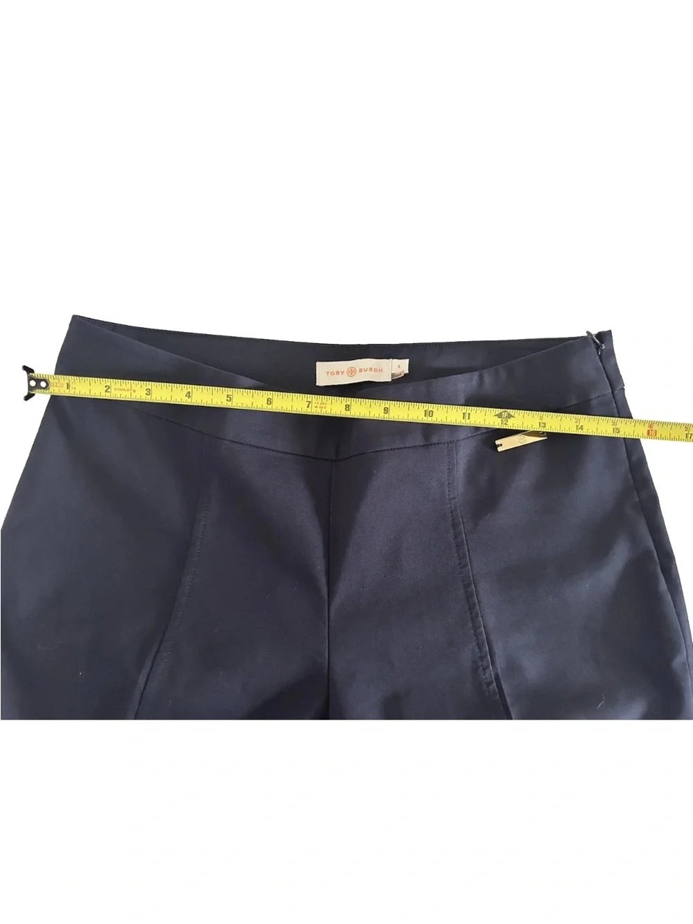 Tory Burch | Callie Skinny Crop Pants Size 4 Navy Blue Slimming Trousers